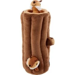 ZippyPaws Burrow Squeaky Hide & Seek Plush Dog Toy, Log & Chipmunks -Pet Toys Shop 104282 PT4. AC SS1800 V1523637396