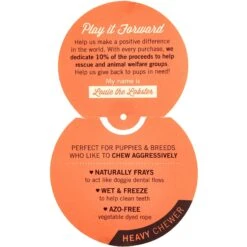 Jax And Bones Louie The Lobster Rope Dog Toy -Pet Toys Shop 133584 PT2. AC SS1800 V1523638230