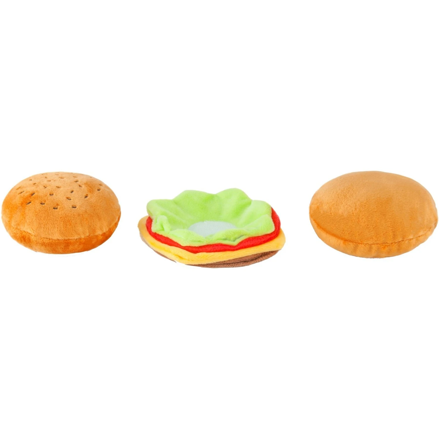 P.L.A.Y. Pet Lifestyle And You American Classic Food Burger Squeaky Plush Dog Toy 3 P.L.A.Y. Pet Lifestyle And You American Classic Food Burger Squeaky Plush Dog Toy - Image 3