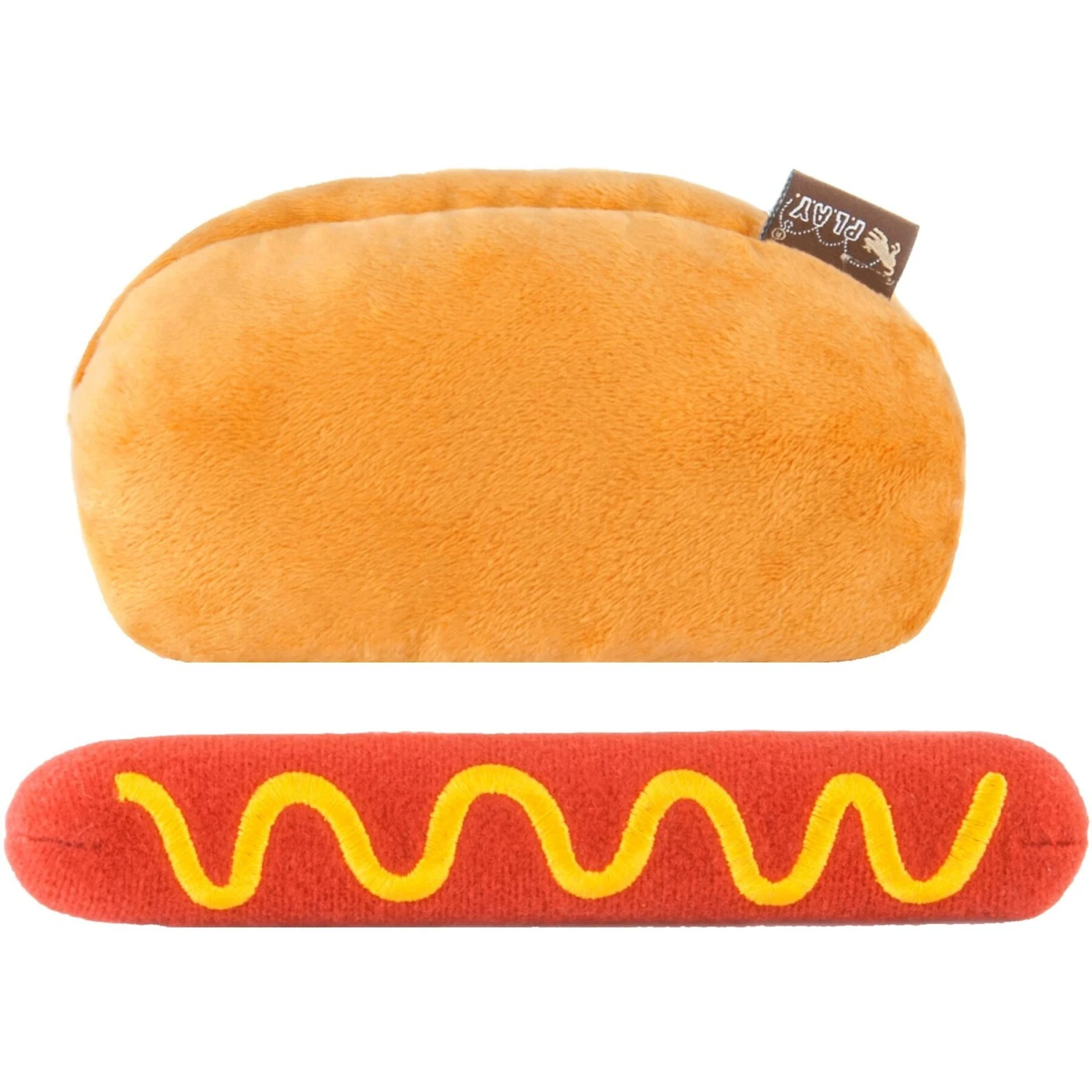 P.L.A.Y. Pet Lifestyle And You American Classic Food Hot Dog Squeaky Plush Dog Toy 2 P.L.A.Y. Pet Lifestyle And You American Classic Food Hot Dog Squeaky Plush Dog Toy - Image 2