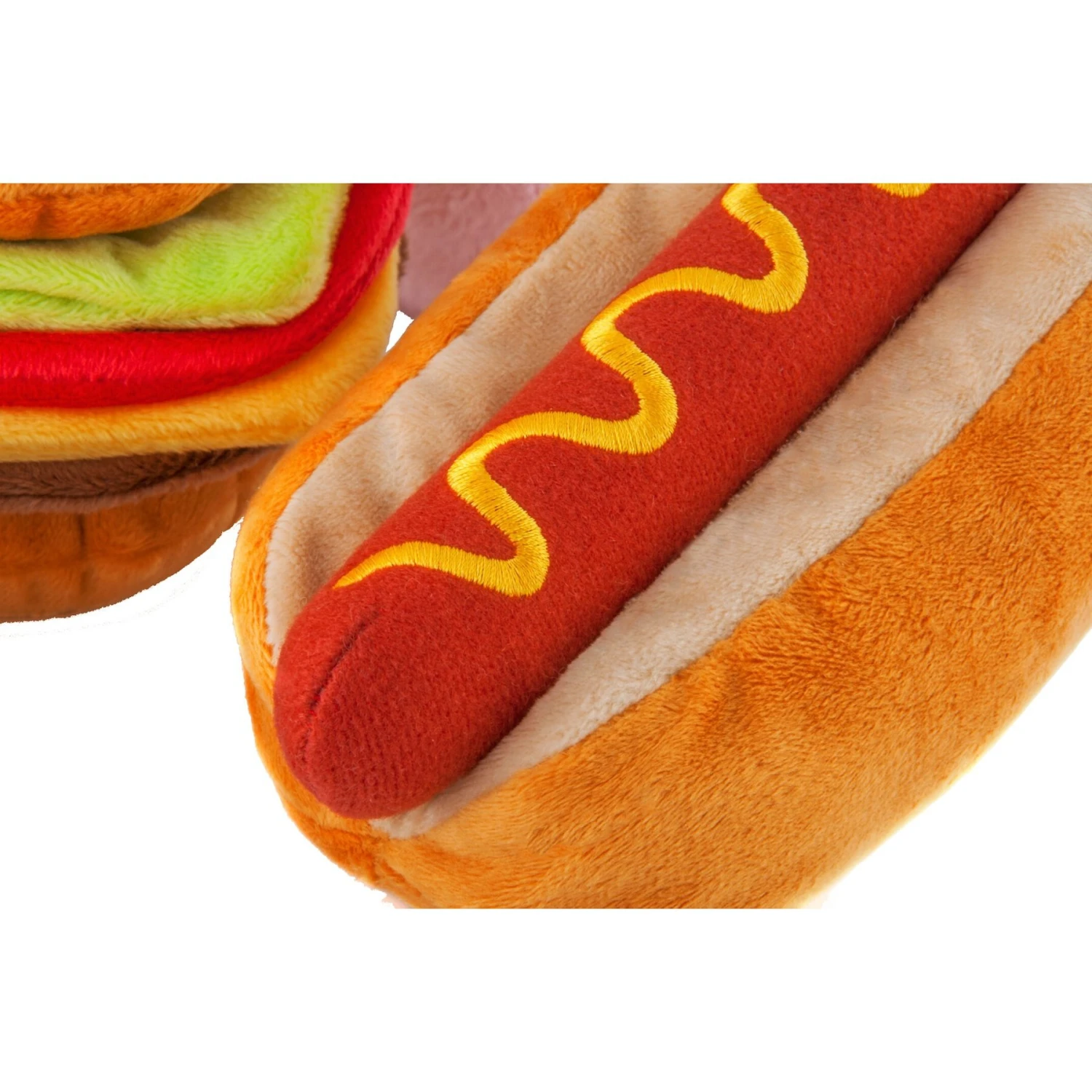 P.L.A.Y. Pet Lifestyle And You American Classic Food Hot Dog Squeaky Plush Dog Toy 3 P.L.A.Y. Pet Lifestyle And You American Classic Food Hot Dog Squeaky Plush Dog Toy - Image 3