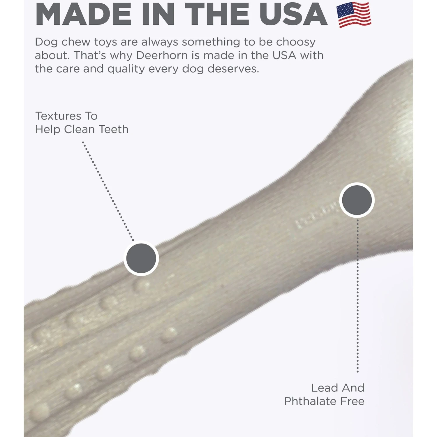 Petstages Deerhorn Tough Dog Chew Toy 2 Petstages Deerhorn Tough Dog Chew Toy - Image 2