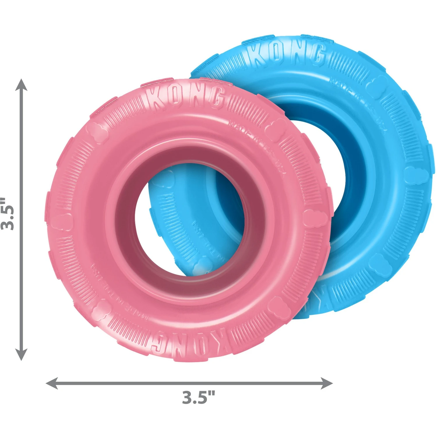 KONG Puppy Tires Dog Toy, Color Varies 3 KONG Puppy Tires Dog Toy, Color Varies - Image 3