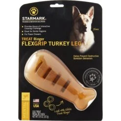 Starmark Treat Ringer FlexGrip Turkey Leg Tough Dog Chew Toy -Pet Toys Shop 153852 PT3. AC SS1800 V1589320943