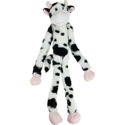 Multipet Swingin' Slevin Oversized Spotted Cow Squeaky Plush Dog Toy