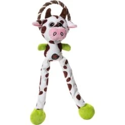 Charming Pet Thunda Tugga Leggy Cow Squeaky Plush Dog Toy
