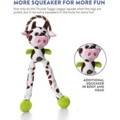 Charming Pet Thunda Tugga Leggy Cow Squeaky Plush Dog Toy -Pet Toys Shop 155141 PT8. AC SS1800 V1594680803
