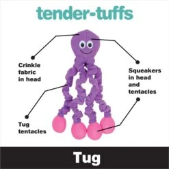 Snuggle Puppy Tender Tuffs Orange Octopus Tug-of-War Squeaky Dog Toy -Pet Toys Shop 155747 PT2. AC SS1800 V1667518101