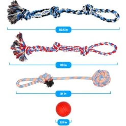 Pacific Pups Rescue 4-Piece Medium & Large Dog Rope & Ball Toy Set -Pet Toys Shop 159360 PT7. AC SS1800 V1692804468