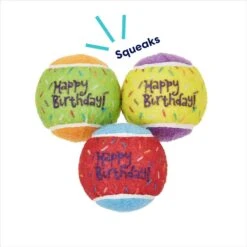 Frisco Birthday Fetch Squeaky Tennis Ball Dog Toy -Pet Toys Shop 162914 PT2. AC SS1800 V1692020013