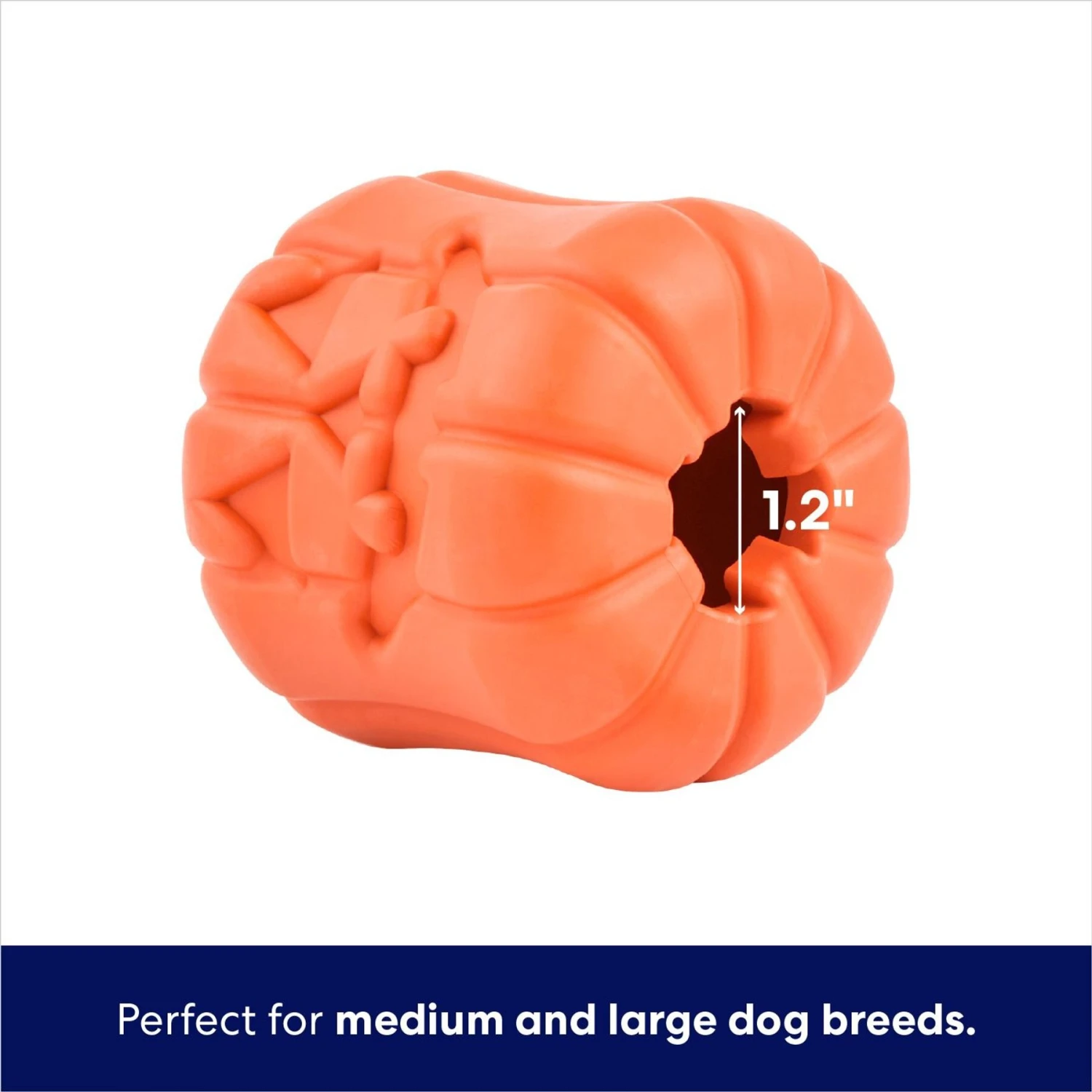 Frisco Halloween Pumpkin Rubber Treat Dispenser Dog Toy, Medium/Large 3 Frisco Halloween Pumpkin Rubber Treat Dispenser Dog Toy, Medium/Large - Image 3