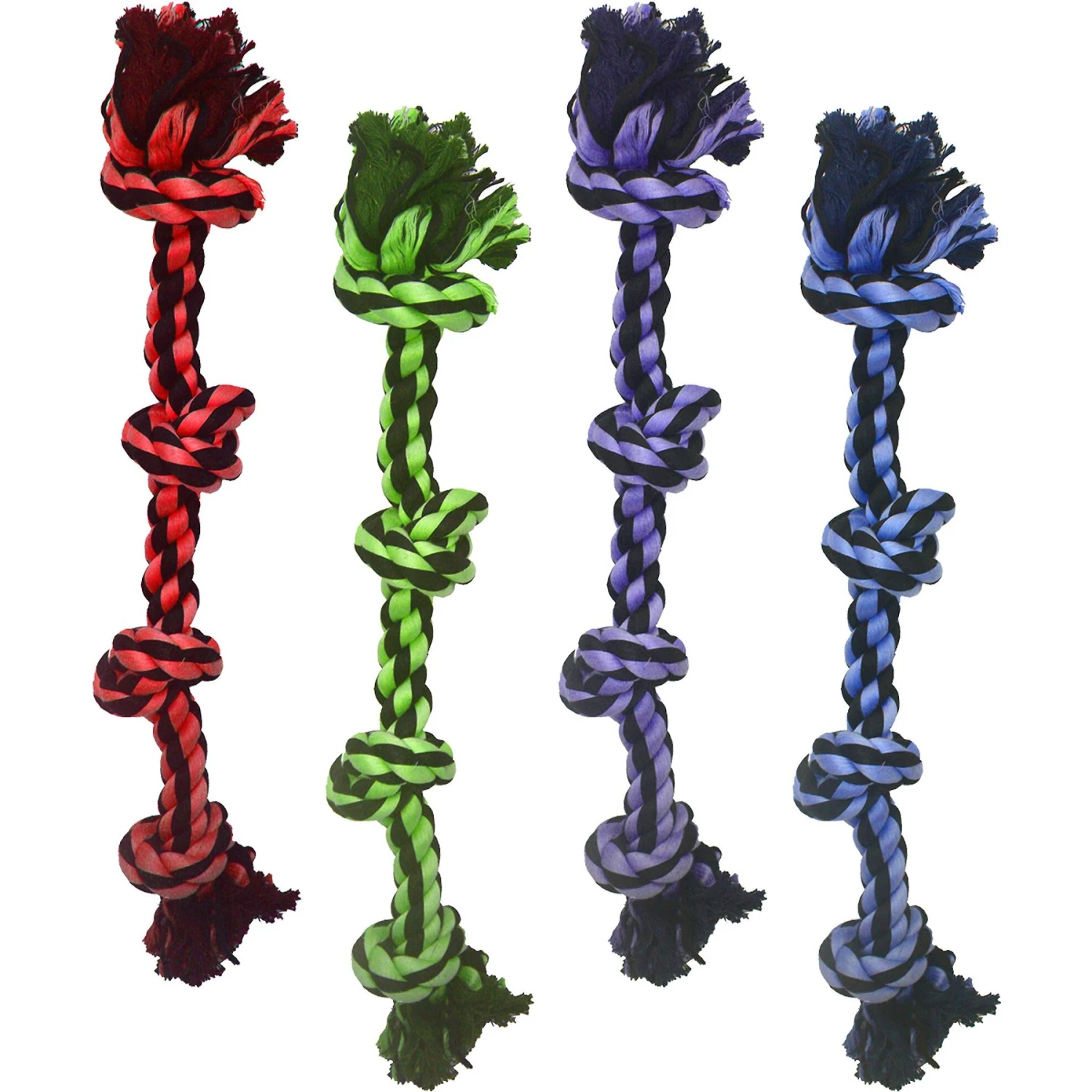 Multipet Nuts For Knots 4-Knot Rope Dog Toy, Color Varies 1 Multipet Nuts For Knots 4-Knot Rope Dog Toy, Color Varies