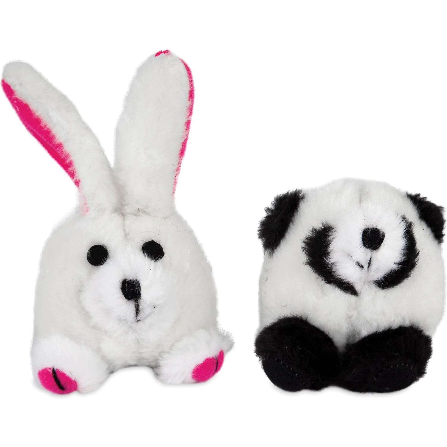 Zoobilee Squatter Panda & Rabbit Plush Puppy Toy, 2 Count 1 Zoobilee Squatter Panda & Rabbit Plush Puppy Toy, 2 Count