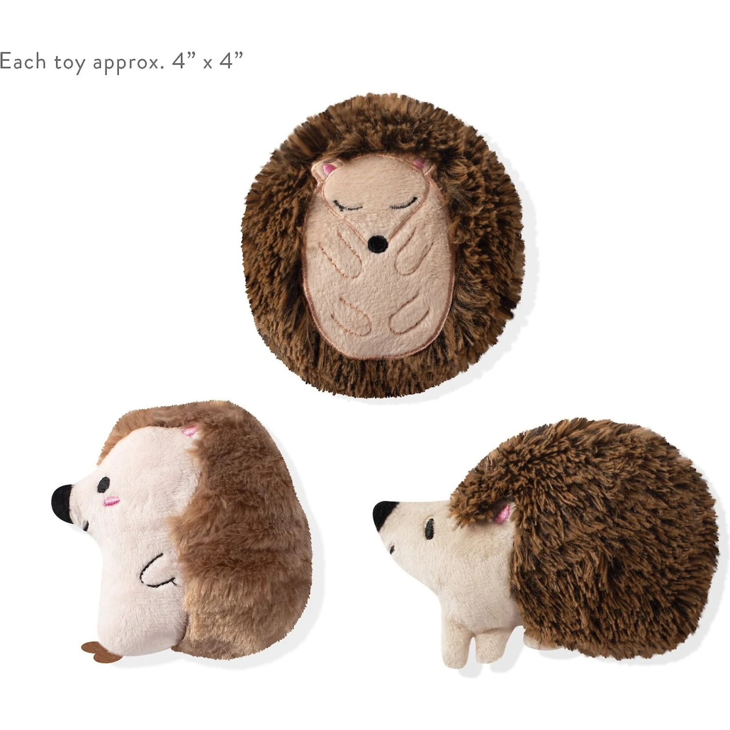 Pet Shop By Fringe Studio Hedgehogs All Day Squeaky Plush Mini Dog Toys, 3 Count 2 Pet Shop By Fringe Studio Hedgehogs All Day Squeaky Plush Mini Dog Toys, 3 Count - Image 2