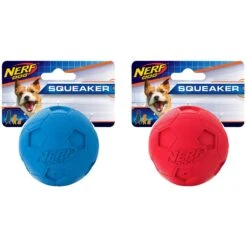 Nerf Dog Soccer Squeak Ball Dog Toy, 2.5-in, 2 Count