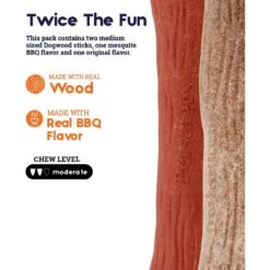 Petstages Dogwood BBQ & Natural Flavor Tough Dog Chew Toy -Pet Toys Shop 190700 PT2. AC SS1800 V1636519625