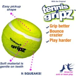 Nylabone Power Play Tennis Ball Gripz Dog Toy -Pet Toys Shop 195426 PT8. AC SS1800 V1658768837