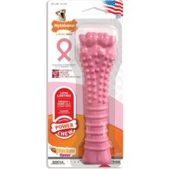 Nylabone Breast Cancer Awareness Dog Power Chew Toy Chicken