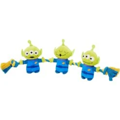 Pixar Aliens Plush With Rope Squeaky Dog Toy