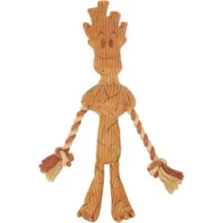 Marvel 's Groot Plush With Rope Squeaky Dog Toy