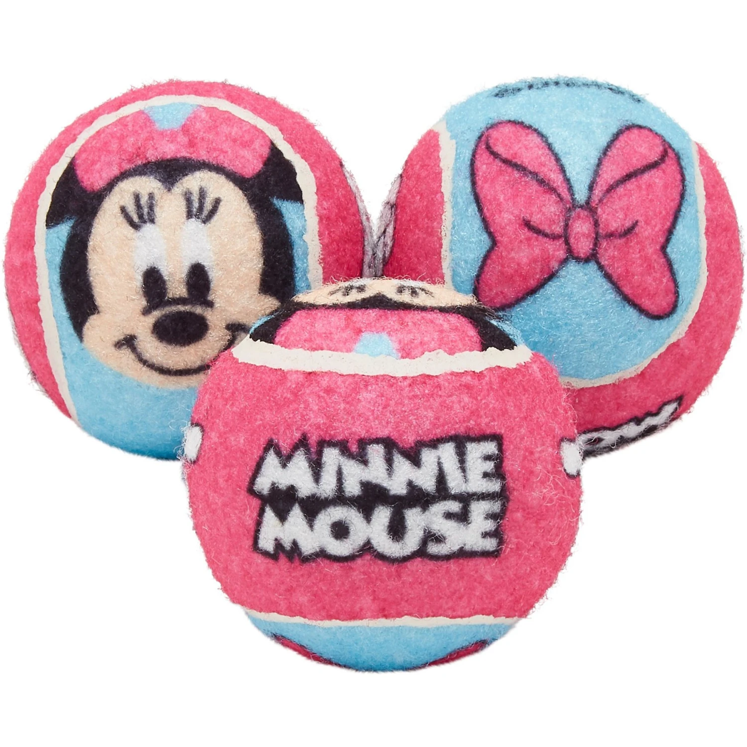 Disney Minnie Mouse Fetch Squeaky Tennis Ball Dog Toy, 3 Count 1 Disney Minnie Mouse Fetch Squeaky Tennis Ball Dog Toy, 3 Count