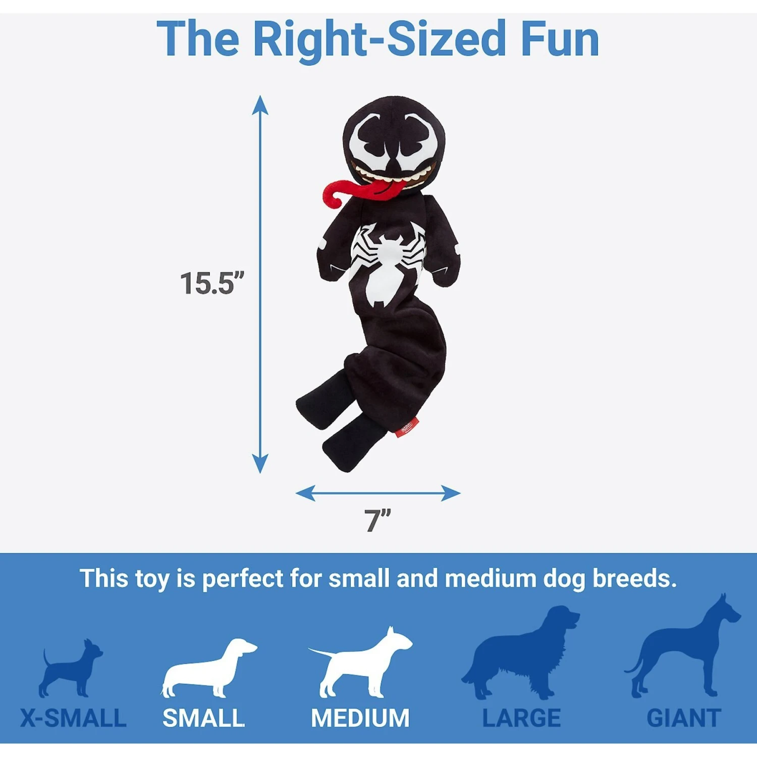 Marvel 's Venom Bungee Plush Squeaky Dog Toy 2 Marvel 's Venom Bungee Plush Squeaky Dog Toy - Image 2