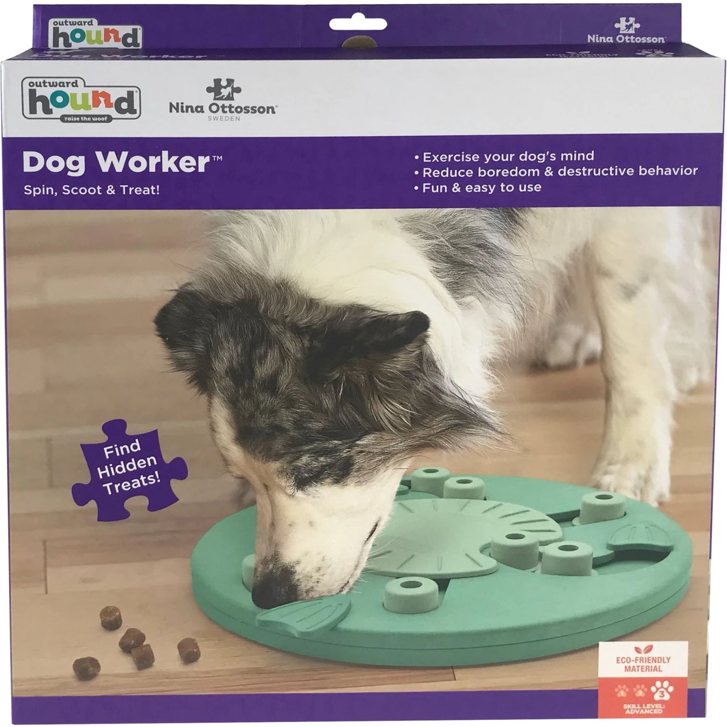 Nina Ottosson By Outward Hound Dog Worker Green Interactive Treat Puzzle Dog Toy 7 Nina Ottosson By Outward Hound Dog Worker Green Interactive Treat Puzzle Dog Toy - Image 7