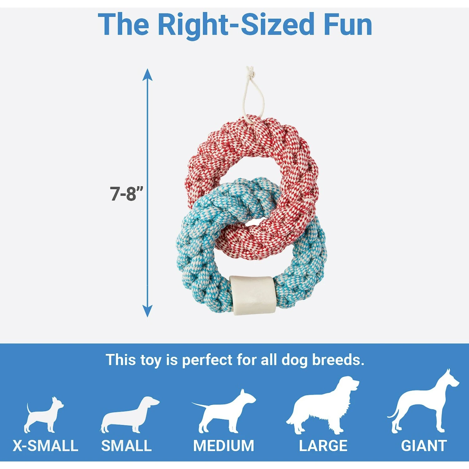Bones & Chews Rope Rings With Bone Dog Toy, 1 Count 2 Bones & Chews Rope Rings With Bone Dog Toy, 1 Count - Image 2