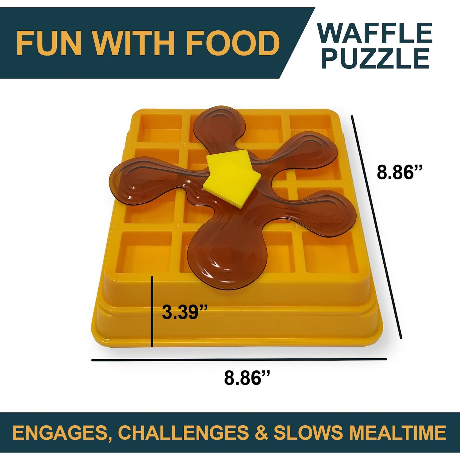 OurPets Waffle Squeaky Treat Dispensing Puzzle Dog & Cat Toy 3 OurPets Waffle Squeaky Treat Dispensing Puzzle Dog & Cat Toy - Image 3