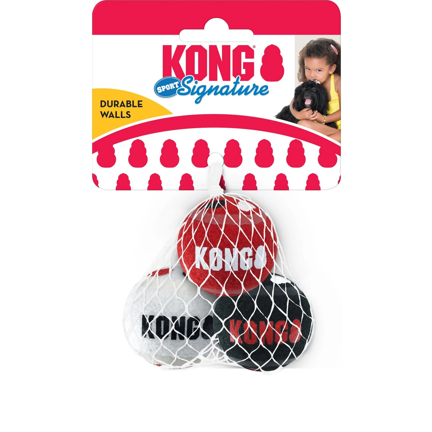 KONG Signature Sport Balls Dog Toy, Red 4 KONG Signature Sport Balls Dog Toy, Red - Image 4
