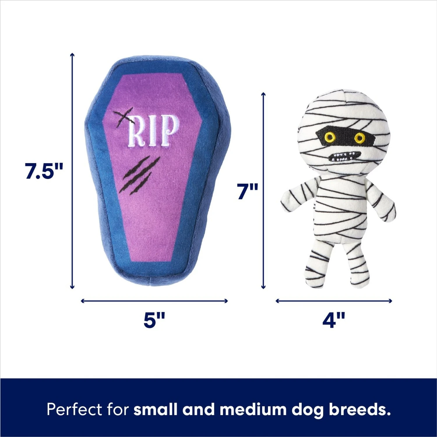 Frisco Halloween Mummy & Coffin Plush Squeaky Dog Toy 2 Frisco Halloween Mummy & Coffin Plush Squeaky Dog Toy - Image 2