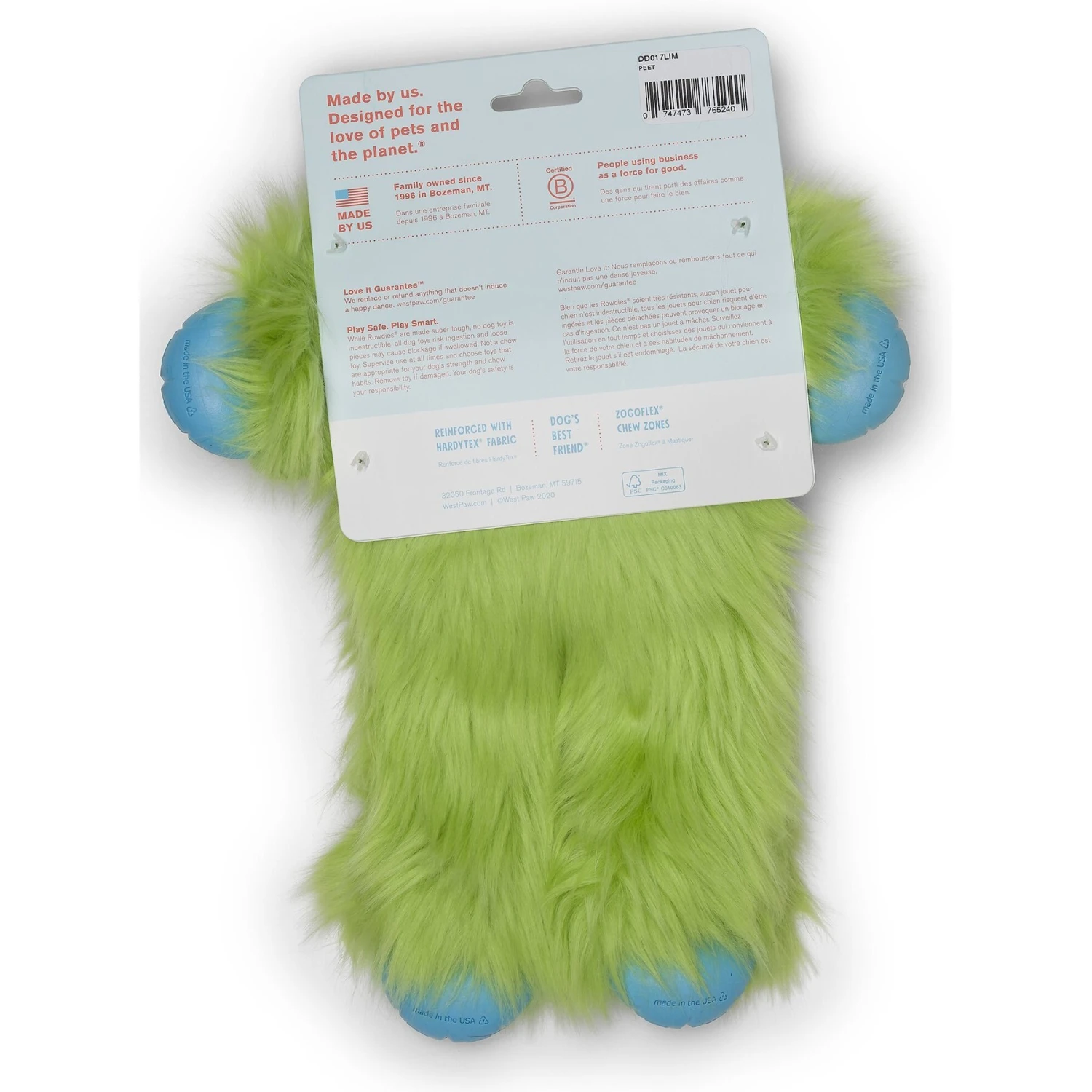 West Paw Peet Squeaky Plush Dog Toy 5 West Paw Peet Squeaky Plush Dog Toy - Image 5