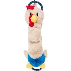 Charming Pet Crunch N Scrunch Chicken Plush Dog Toy, Tan, Large