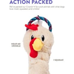 Charming Pet Crunch N Scrunch Chicken Plush Dog Toy, Tan, Large -Pet Toys Shop 280216 PT5. AC SS1800 V1618933497