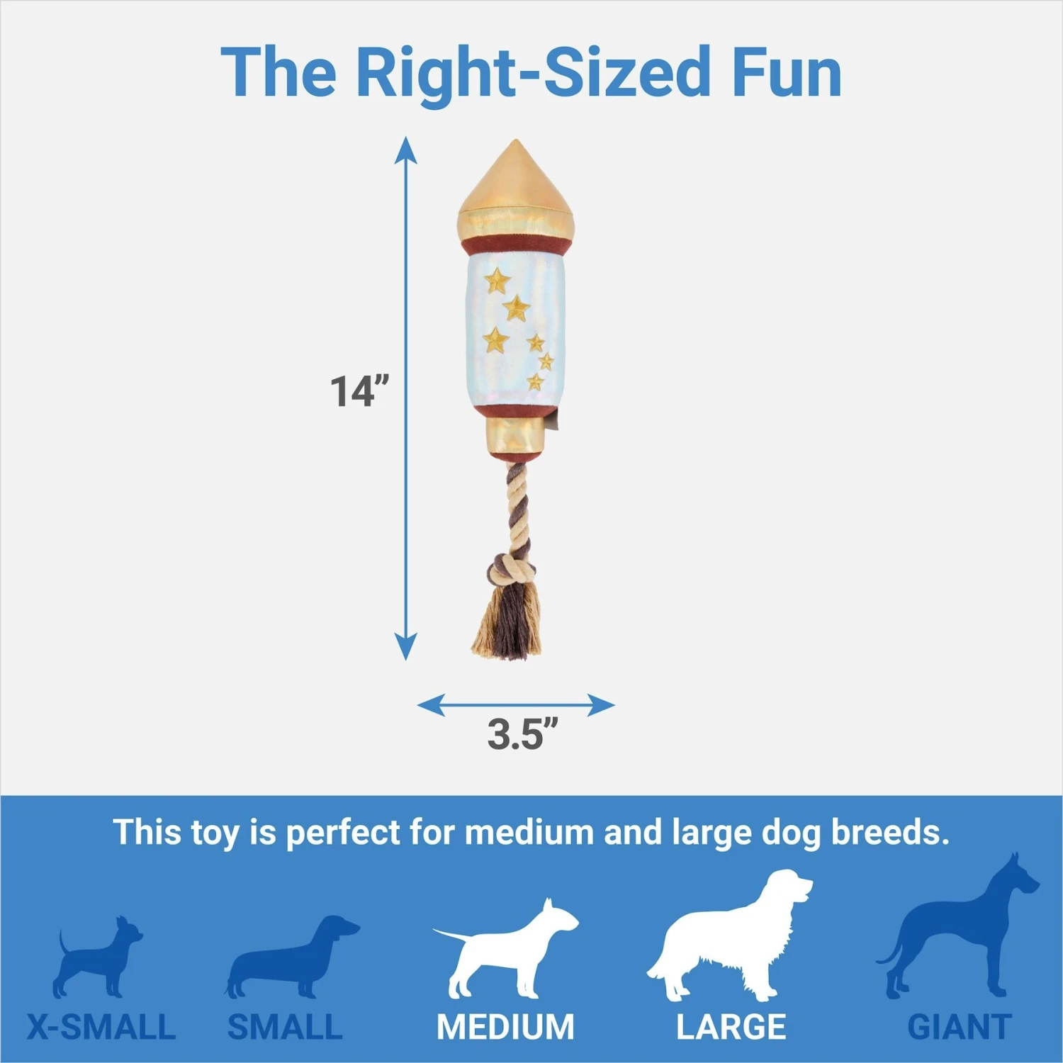 Frisco Firework Plush With Rope Squeaky Dog Toy 2 Frisco Firework Plush With Rope Squeaky Dog Toy - Image 2