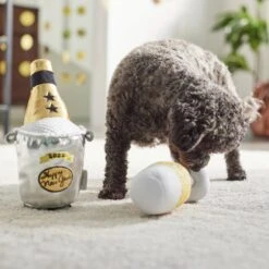 Frisco New Year's Eve Champagne & Flute Plush Squeaky Dog Toy -Pet Toys Shop 288486 PT3. AC SS1800 V1638288322