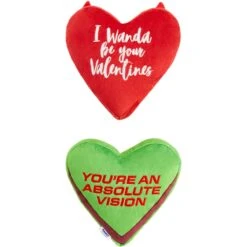 Marvel 's Valentine Scarlet Witch & Vision Hearts Plush Squeaky Dog Toy -Pet Toys Shop 299002 PT2. AC SS1800 V1639418495