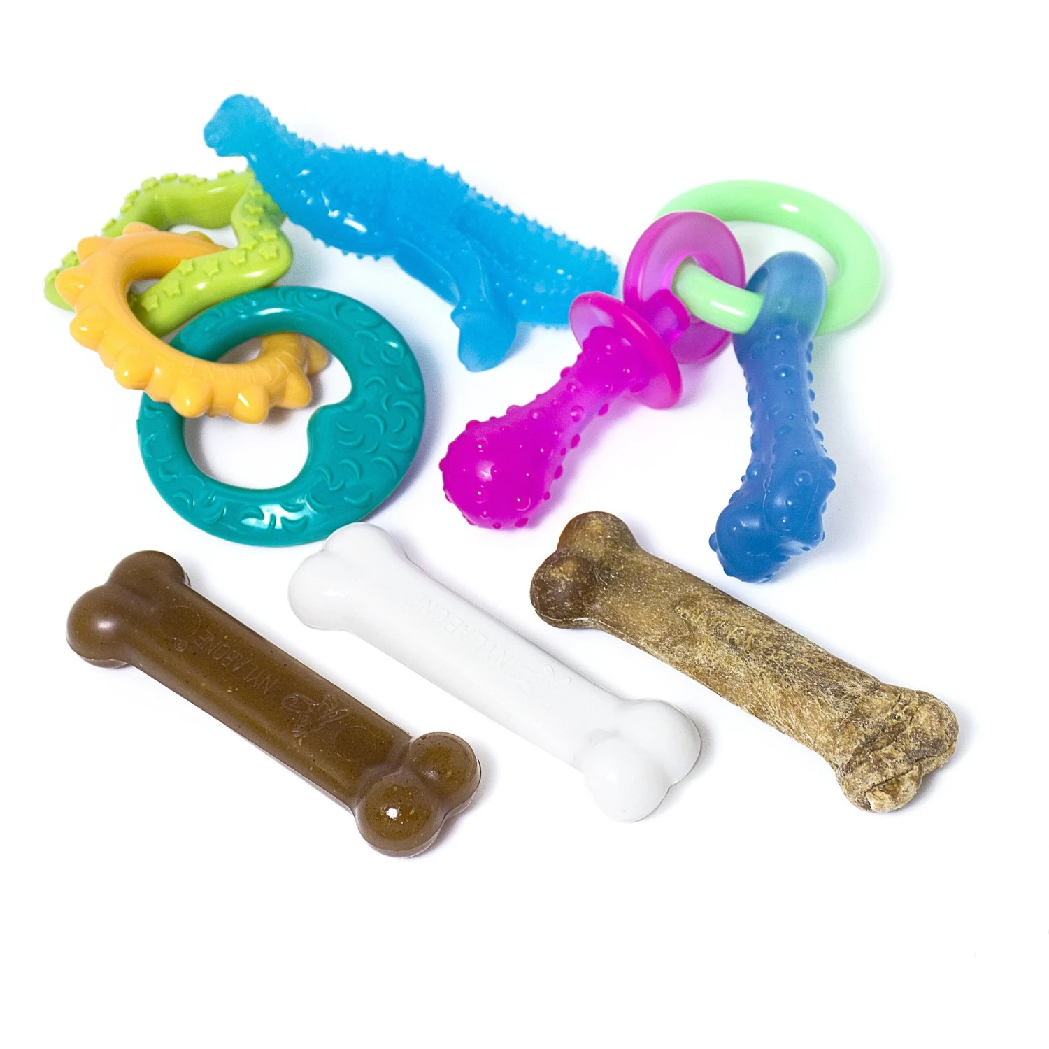 Nylabone Puppy Starter Kit With Chew Toys, Teething Kit & Chew Treat 1 Nylabone Puppy Starter Kit With Chew Toys, Teething Kit & Chew Treat