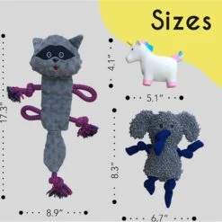 Rocket & Rex Oh My! Unicorn Stuffing-Free Squeaky Plush Dog Chew Toy Set, 3 Count -Pet Toys Shop 318049 PT3. AC SS1800 V1632176225