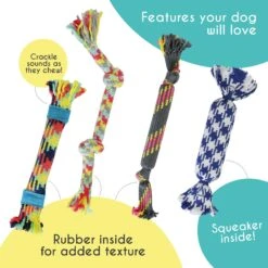 Rocket & Rex Not Just Your Plain Old Rope Dog Toy Set, 4 Count -Pet Toys Shop 318053 PT2. AC SS1800 V1632183101