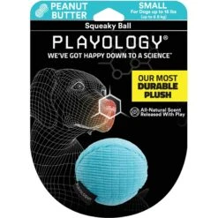 Playology All Natural Peanut Butter Scented Plush Squeaky Ball Dog Toy
