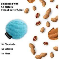 Playology All Natural Peanut Butter Scented Plush Squeaky Ball Dog Toy -Pet Toys Shop 321858 PT2. AC SS1800 V1629230220