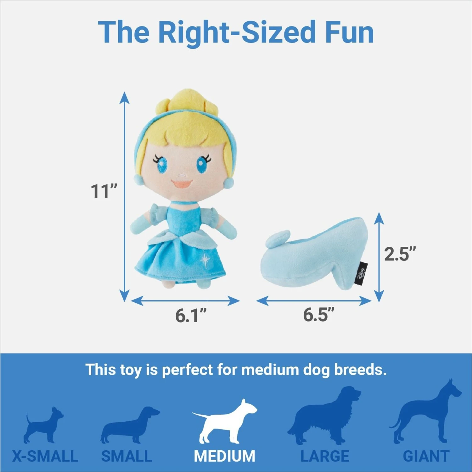 Disney Princess Cinderella Plush Squeaky Dog Toy, 2 Count 2 Disney Princess Cinderella Plush Squeaky Dog Toy, 2 Count - Image 2