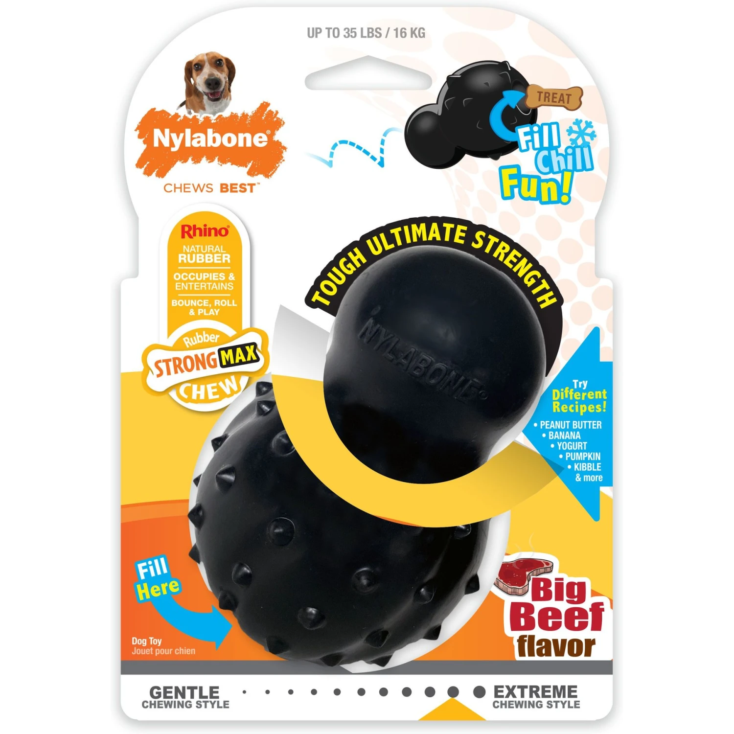 Nylabone Strong MAX Chew Cone Stuffable Chew Toy For Dogs MAX Rubber Stuffable Cone Beef Max 1 Nylabone Strong MAX Chew Cone Stuffable Chew Toy For Dogs MAX Rubber Stuffable Cone Beef Max