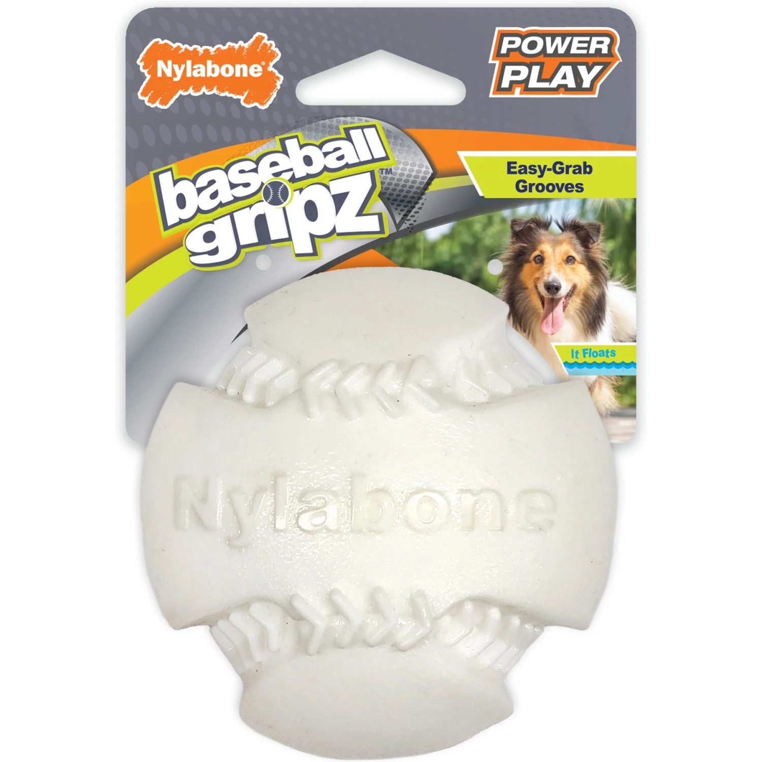Nylabone Power Play Dog Baseball Gripz Dog Toy 1 Nylabone Power Play Dog Baseball Gripz Dog Toy