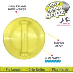 Nylabone Power Play Ultra Glider Gripz Flying Disc Dog Toy -Pet Toys Shop 329497 PT2. AC SS1800 V1658883407