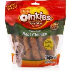 Hartz Chew 'n Clean Chicken Flavored Drumstick Dog Treat & Chew Toy & Hartz Oinkies Porkalicious Jerky Chicken Natural Chew Dog Treats -Pet Toys Shop 338799 PT5. AC SS1800 V1635901801