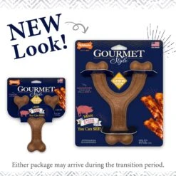 Nylabone Gourmet Style Strong Chew Wishbone Bacon Dog Toy -Pet Toys Shop 344025 PT5. AC SS1800 V1689364523