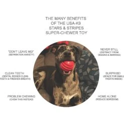 SodaPup Stars & Stripes Ultra-Durable Rubber Ball Dog Toy -Pet Toys Shop 347120 PT2. AC SS1800 V1638338501