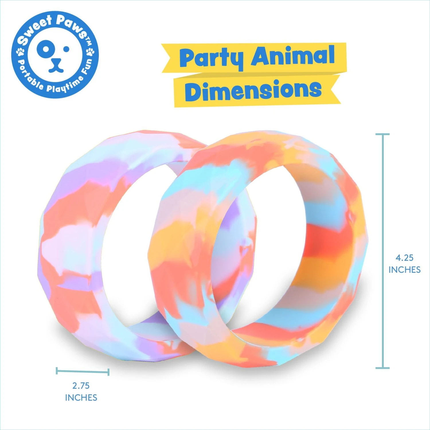 Sweet Paws Chunky Wearable Puppy Teether Stack Dog Toy, 2 Count 6 Sweet Paws Chunky Wearable Puppy Teether Stack Dog Toy, 2 Count - Image 6